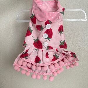 Dog Dress - Pink Strawberry Pattern